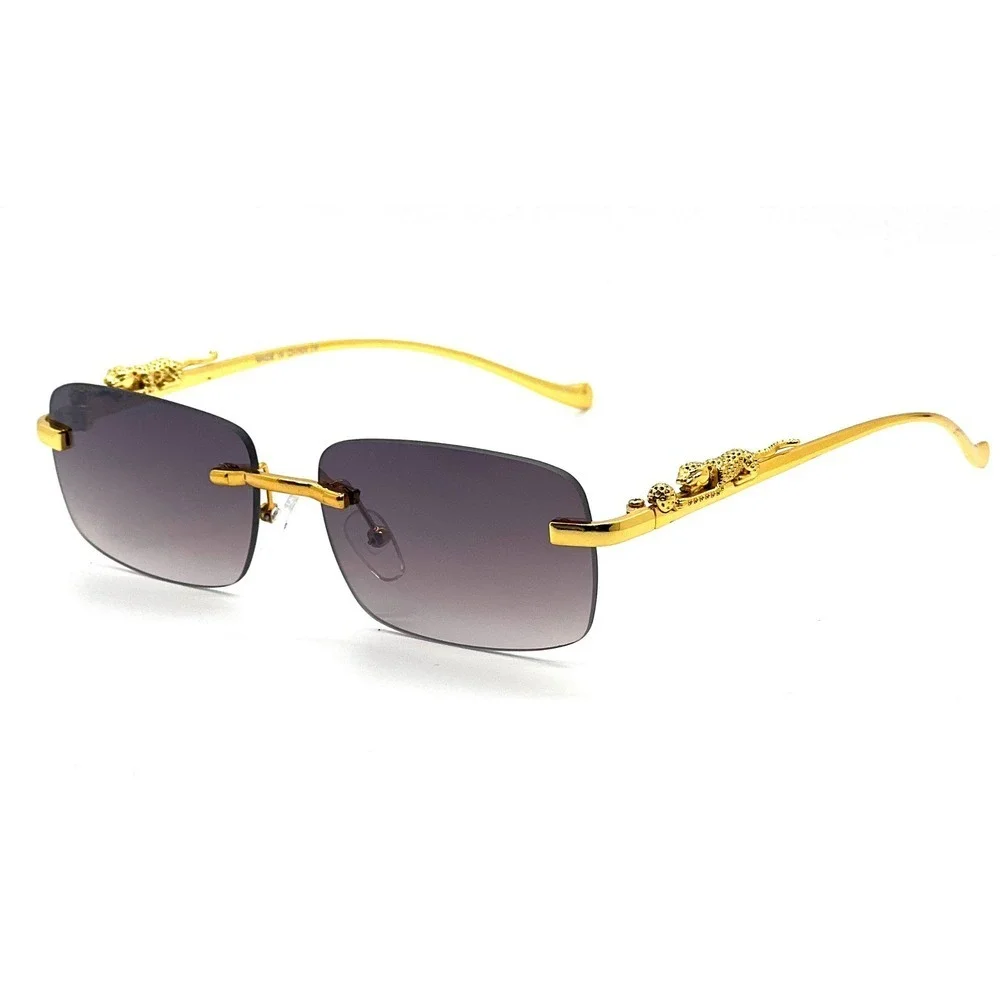 Men Women Sunglasses Rimless Hip Hop Black Lens Retro‎ Designer Shades Elegant
